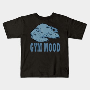 Blue elephant thinking about going to the gym Kids T-Shirt